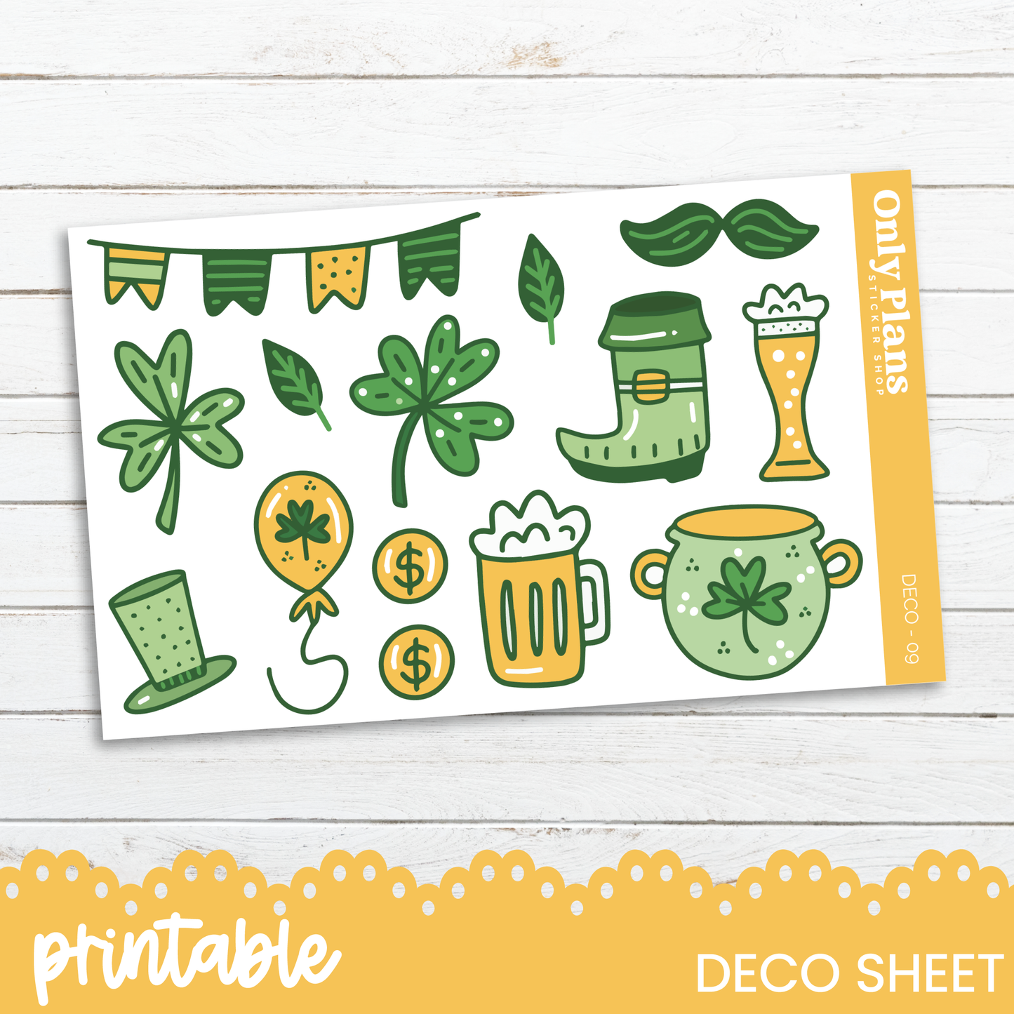 a printable st patrick's day sticker sheet