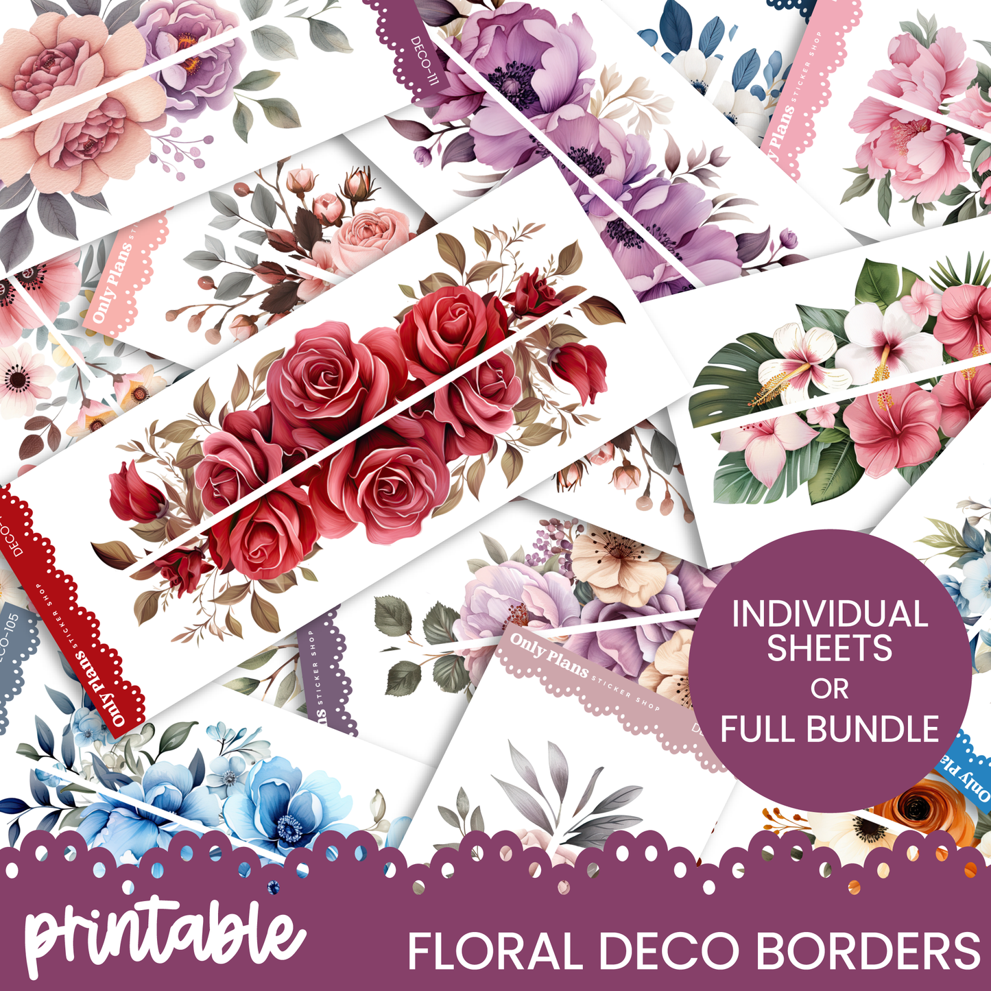 floral deco borders and dividers
