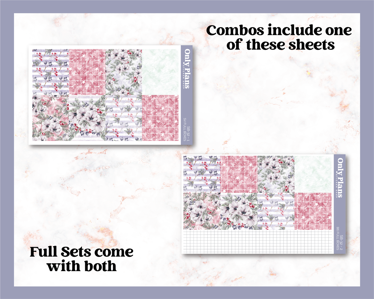 two pieces of paper with pink and white designs on them