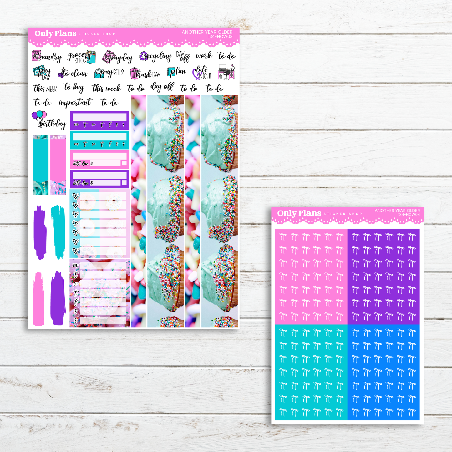 a planner sticker with a cupcake theme