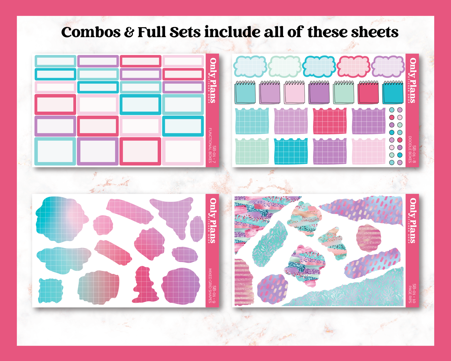 a set of three stickers of different shapes and sizes