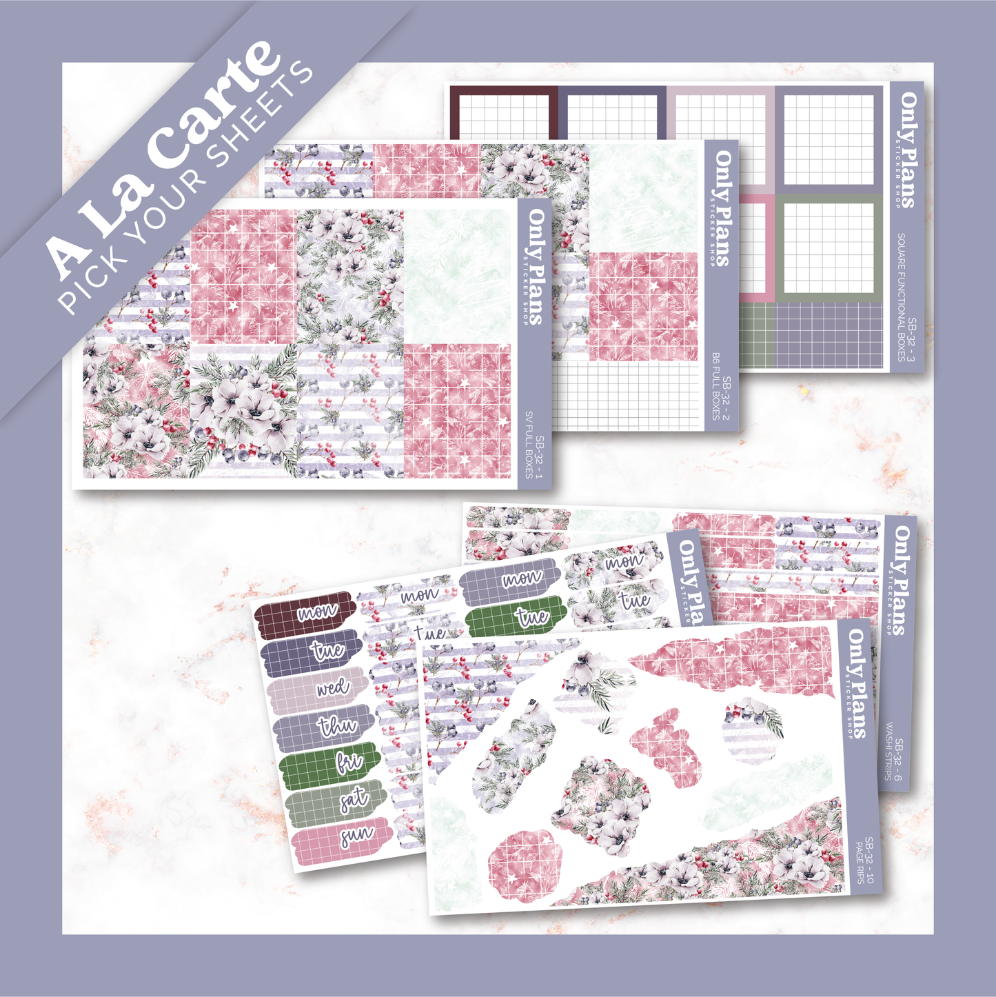 a variety of stickers with flowers on them