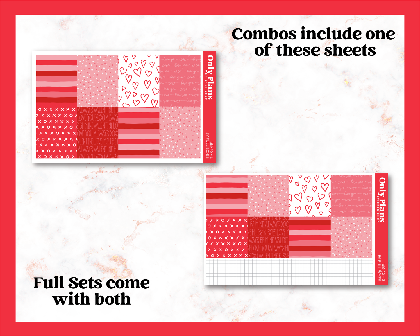 two red and white cards with hearts on them