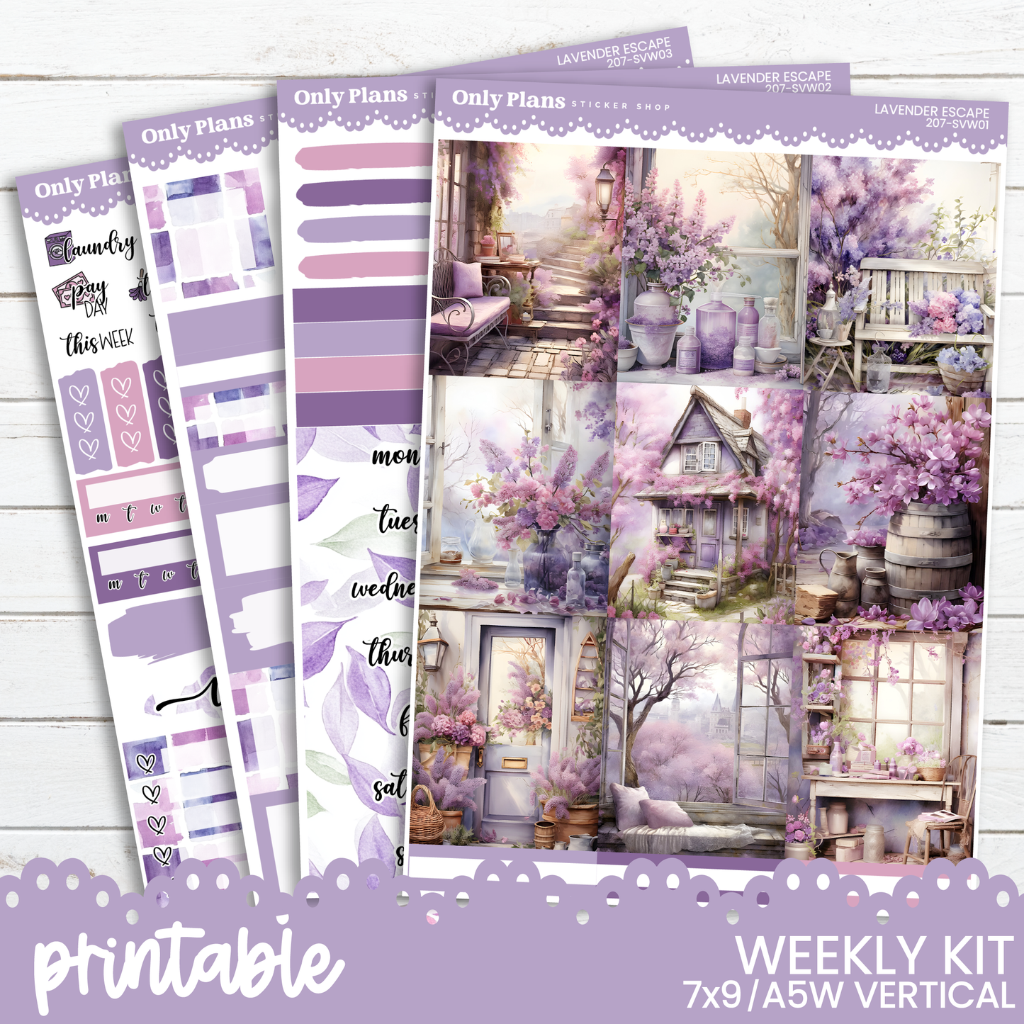 a purple and white photo of a house with flowers
