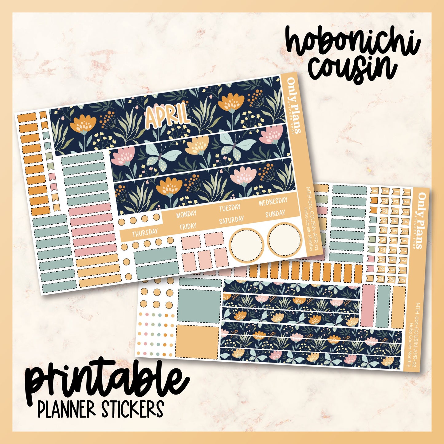 Printable Hobo Cousin Monthly Kit - April