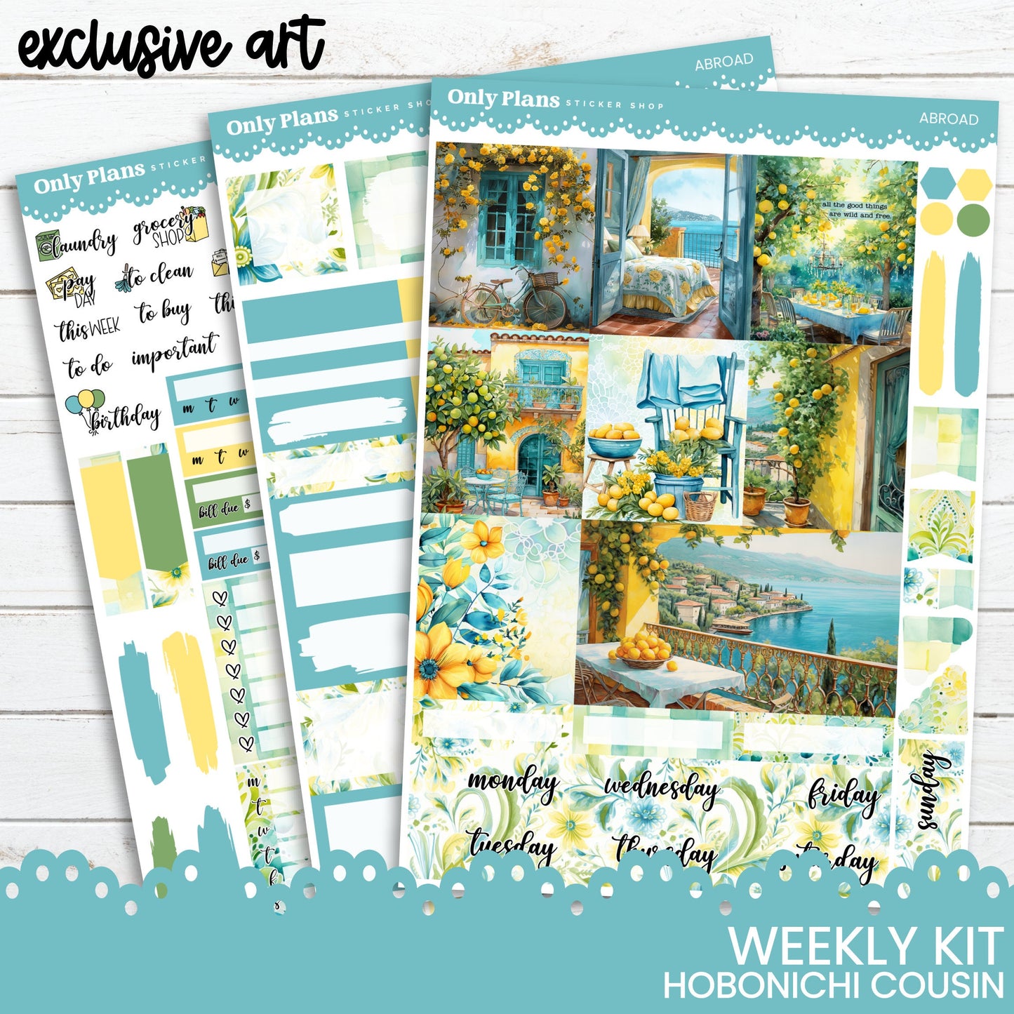 the weekly kit includes a photo of a chair and flowers