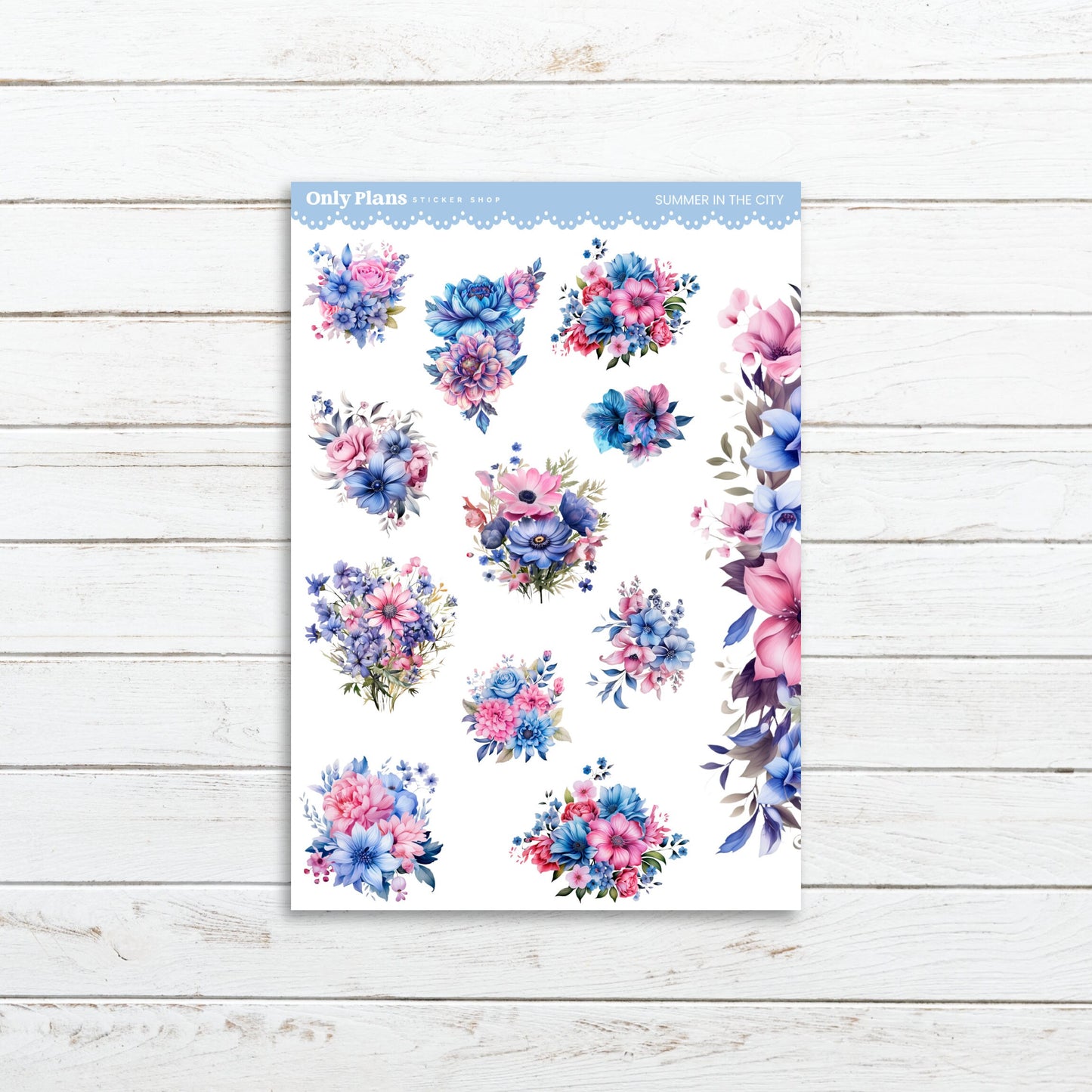 a sheet of paper with flowers on it