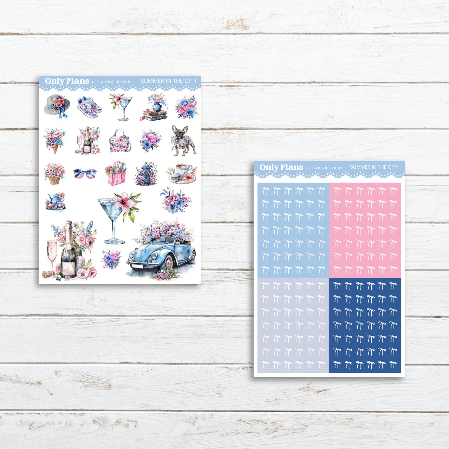 a paper with a picture of a car and flowers on it