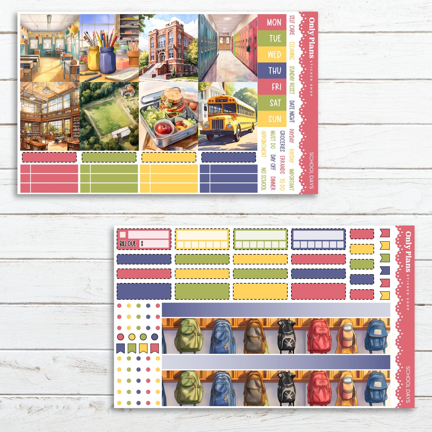 a planner sticker with a picture of a city
