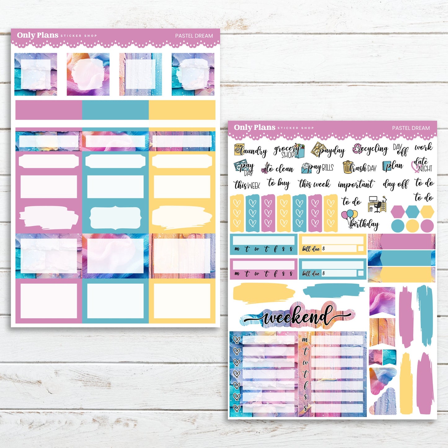 a colorful planner sticker and a planner sticker