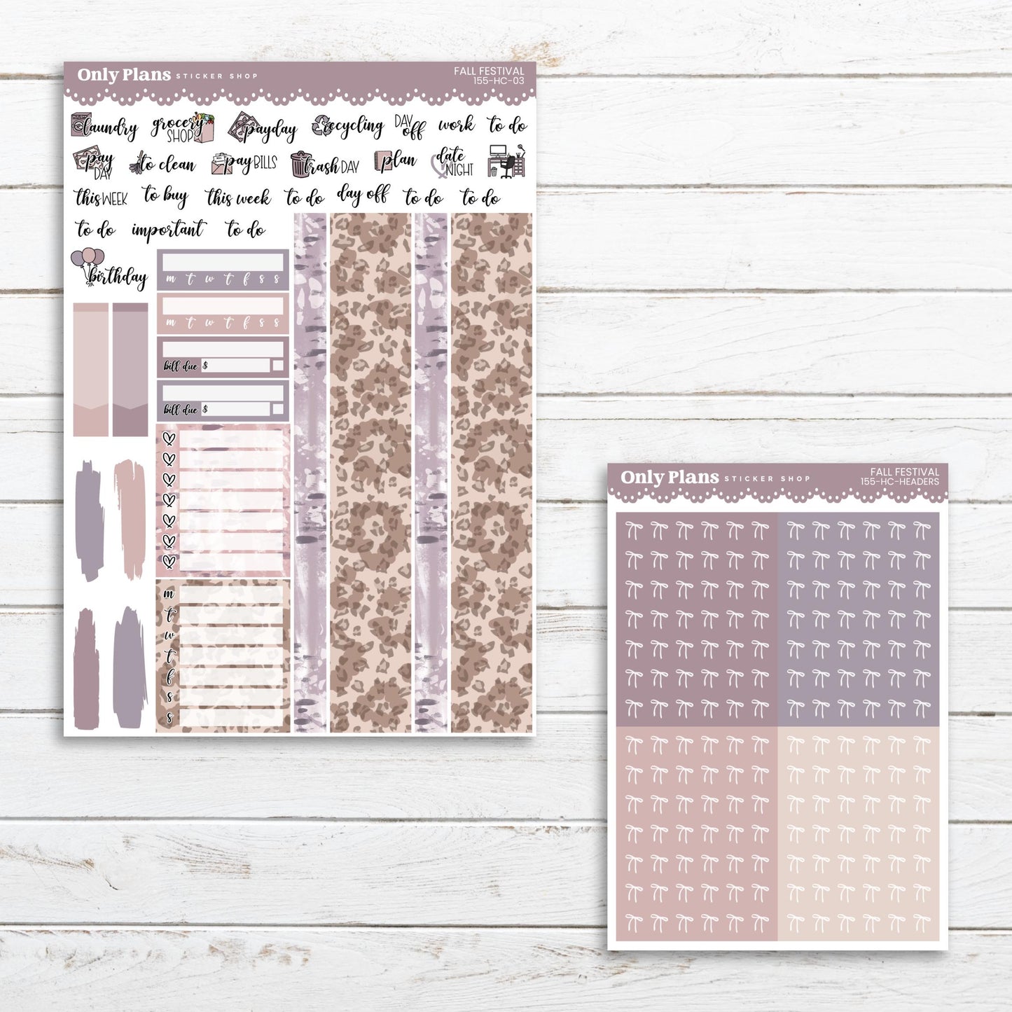 a planner sticker and a planner sticker on a wooden surface