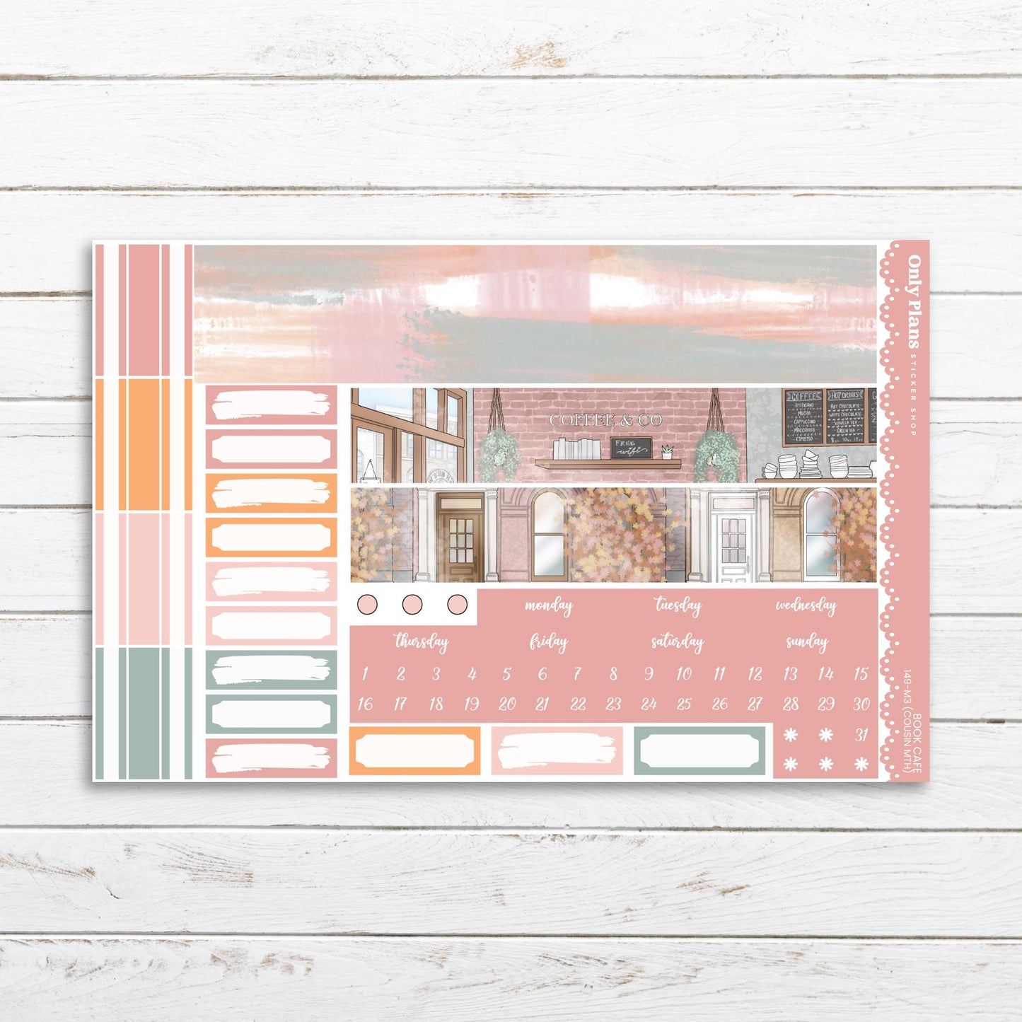 Monthly Sticker Kit - Hobo Cousin - Kit 149 - Book Cafe
