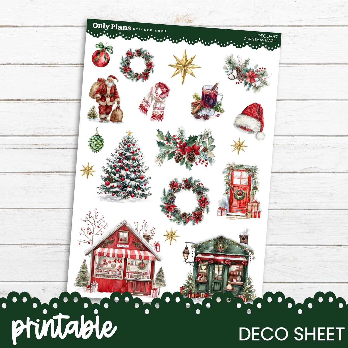a christmas sticker sheet with christmas decorations