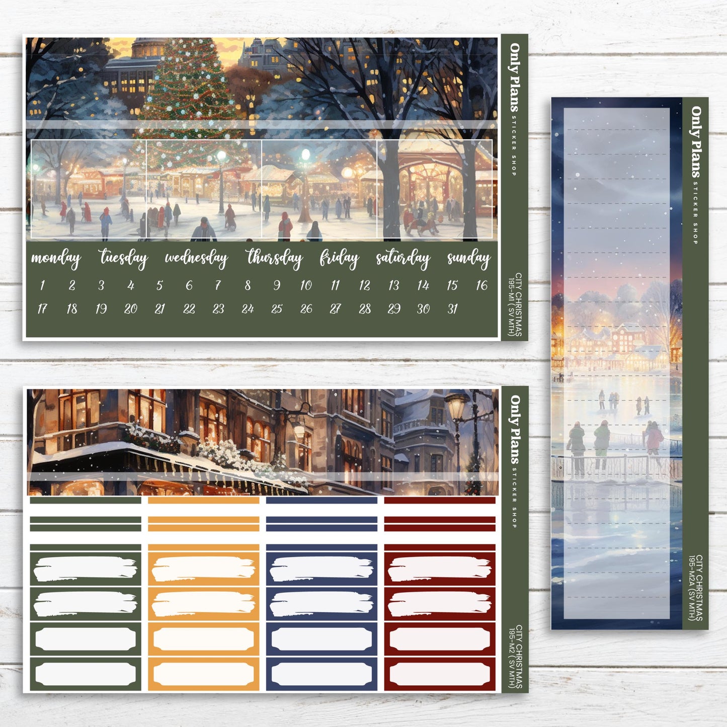 a calendar with a christmas scene on it
