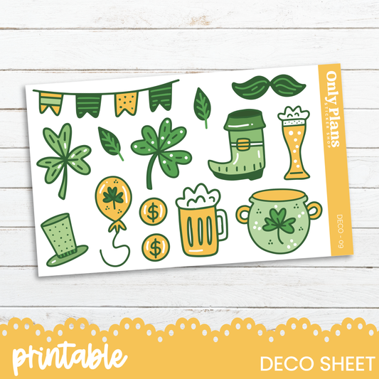 a printable st patrick's day sticker sheet