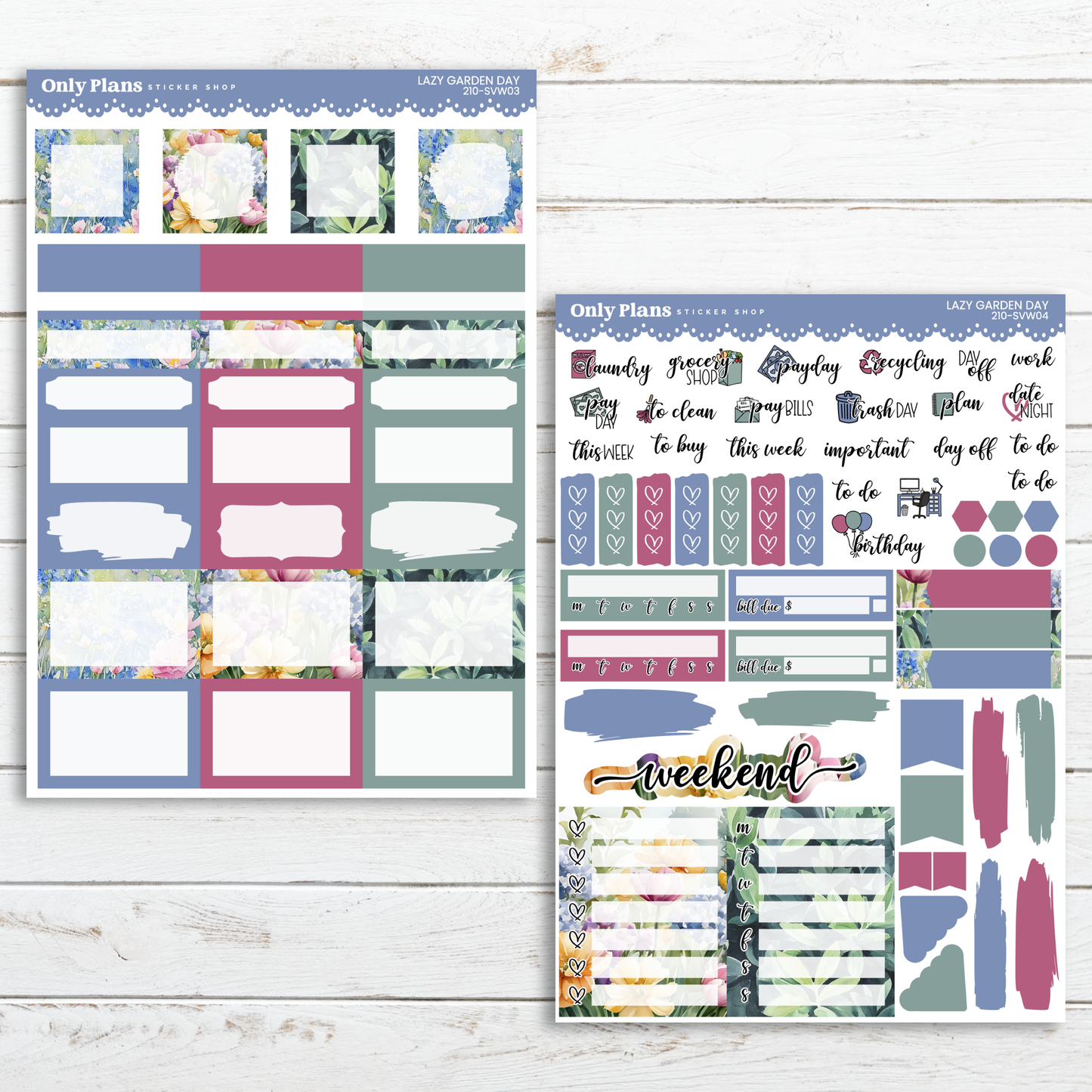 a planner sticker with a variety of stickers on it