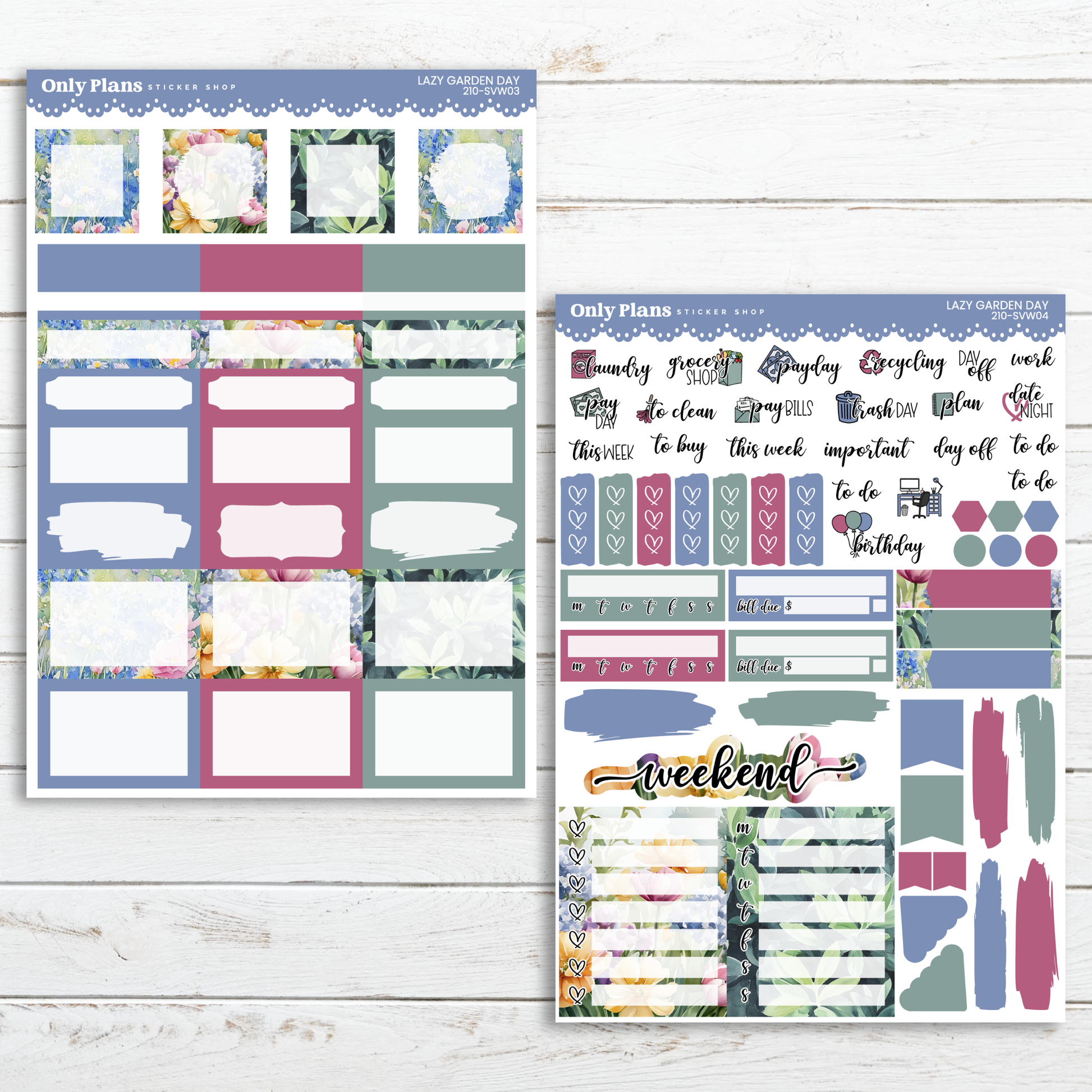 a planner sticker with a variety of stickers on it