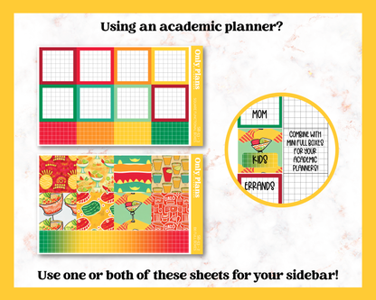 a printable planner with a colorful background