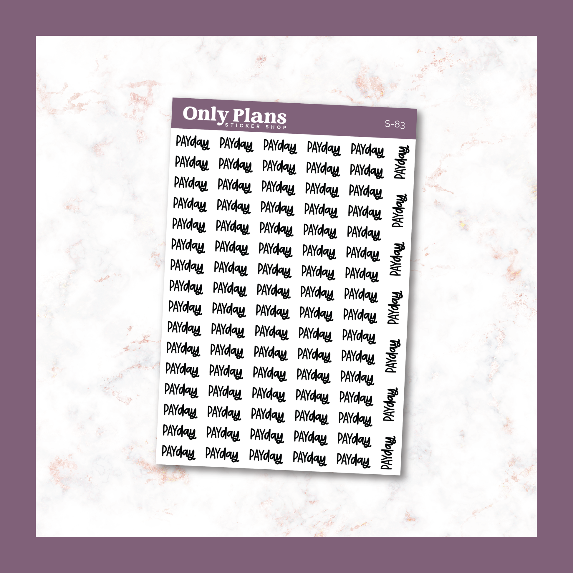 a sticker with the words only plans on it