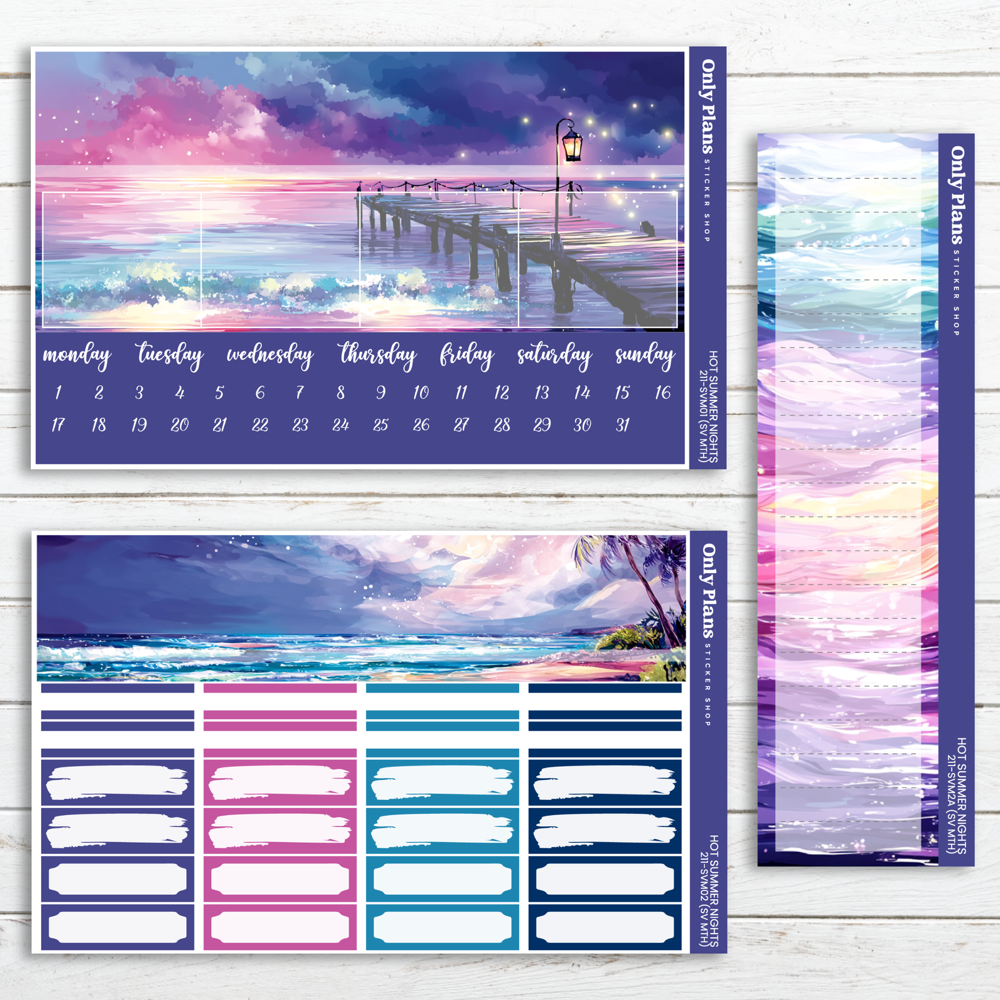 a calendar with a picture of a pier