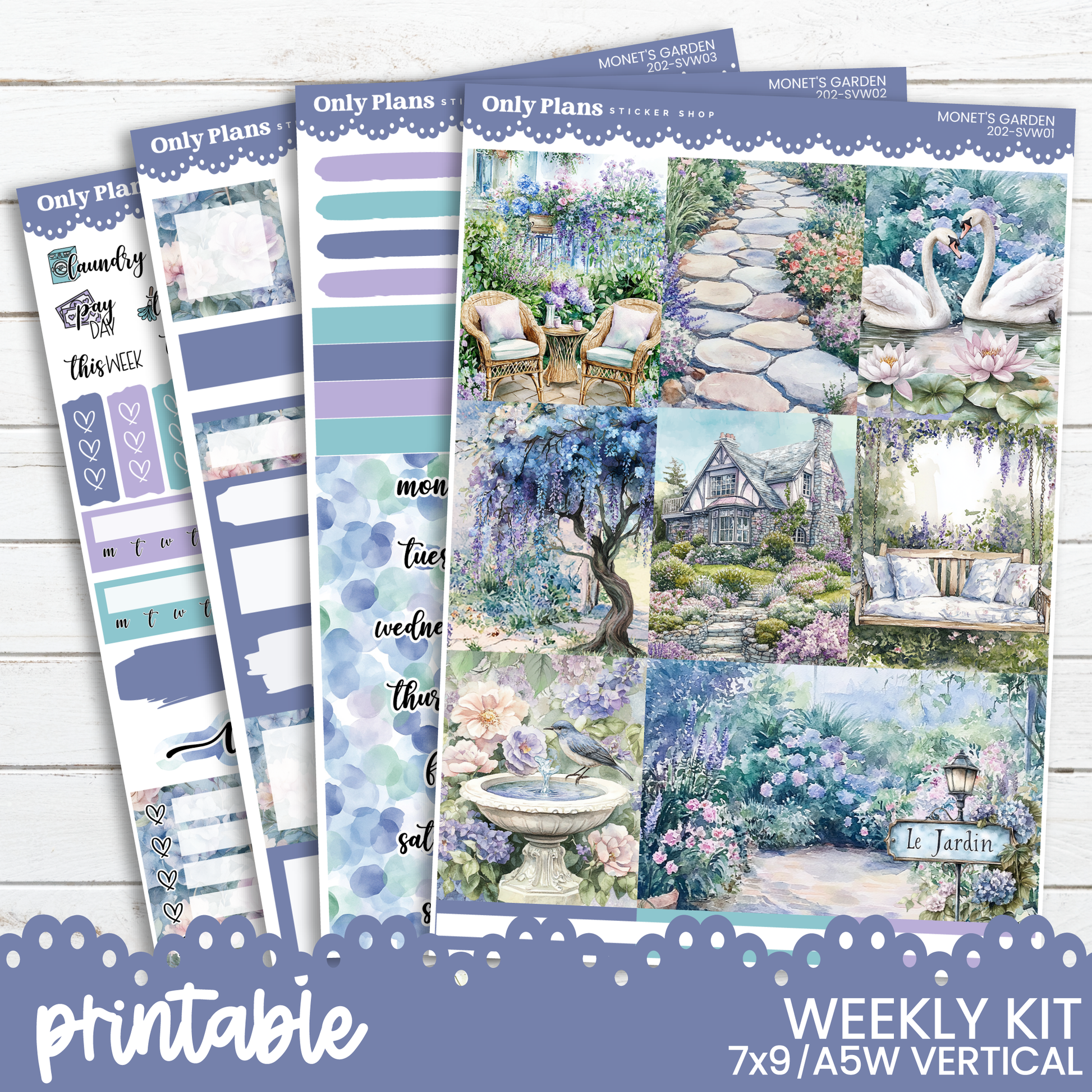 the printable weekly kit includes a variety of items