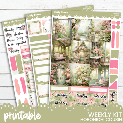 the printable weekly kit includes a photo of a house and flowers