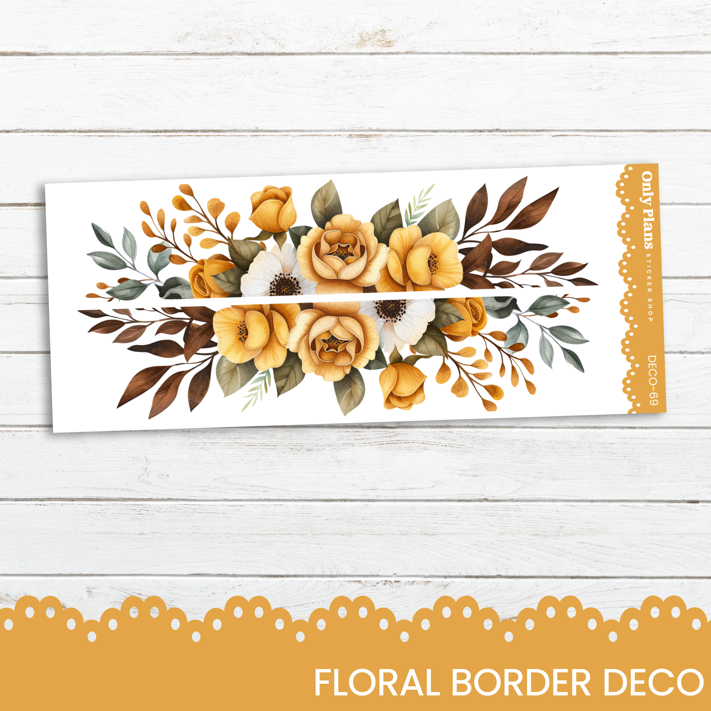 Borders Sticker Floral Border Deco Stickers - DECO-69 – Only Plans Sticker Shop