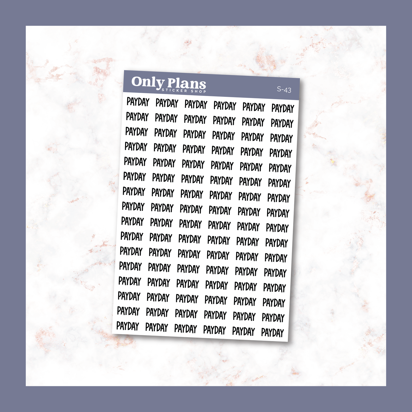 the only plans sticker is shown on a white background