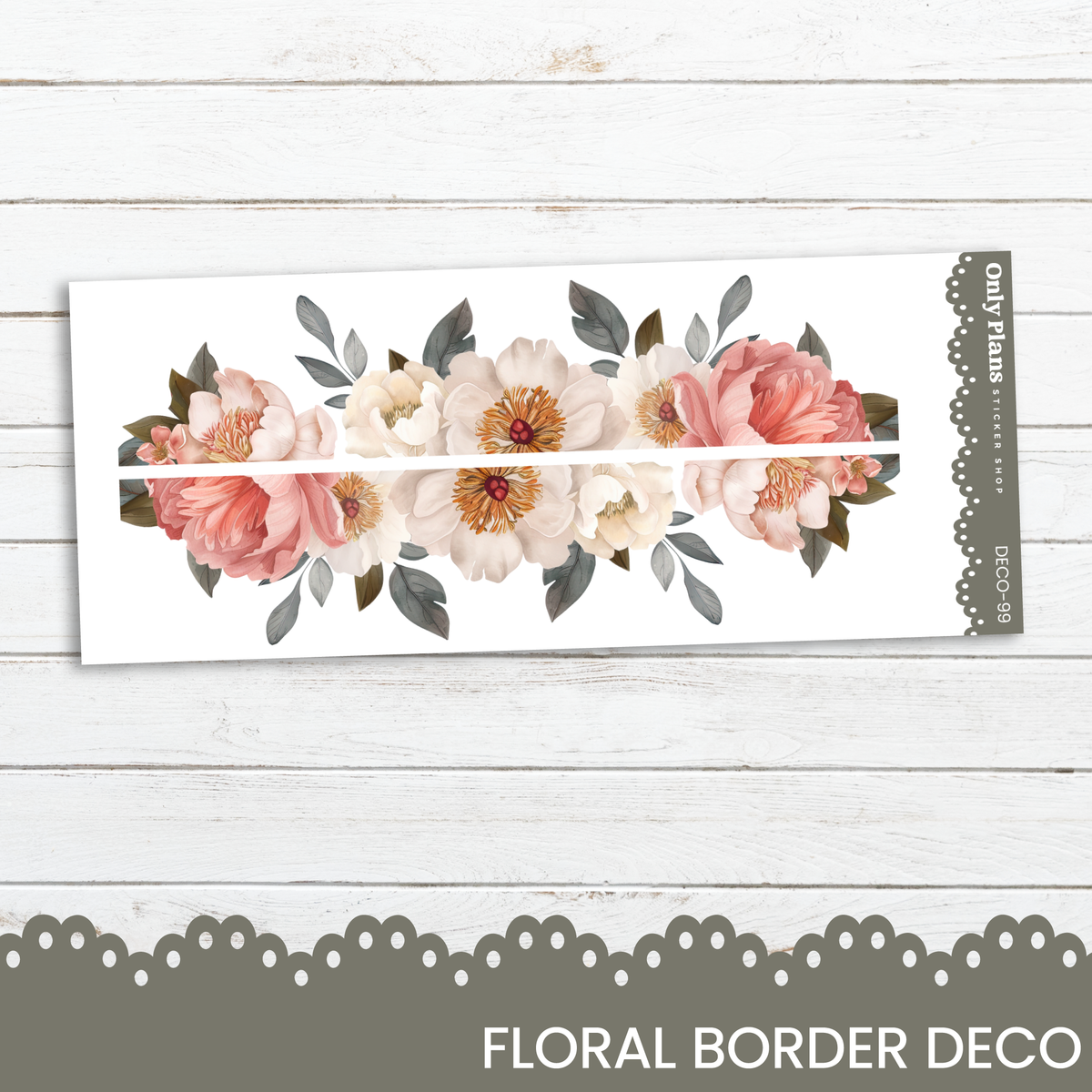 Borders Sticker Floral Border Deco Stickers - DECO-99 – Only Plans Sticker Shop