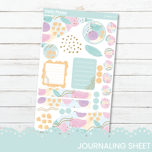 a planner sticker with the words journaling sheet on it