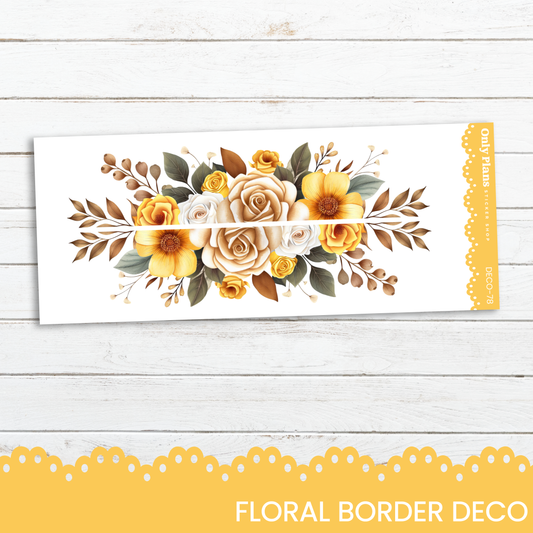 a floral border decorated with yellow flowers