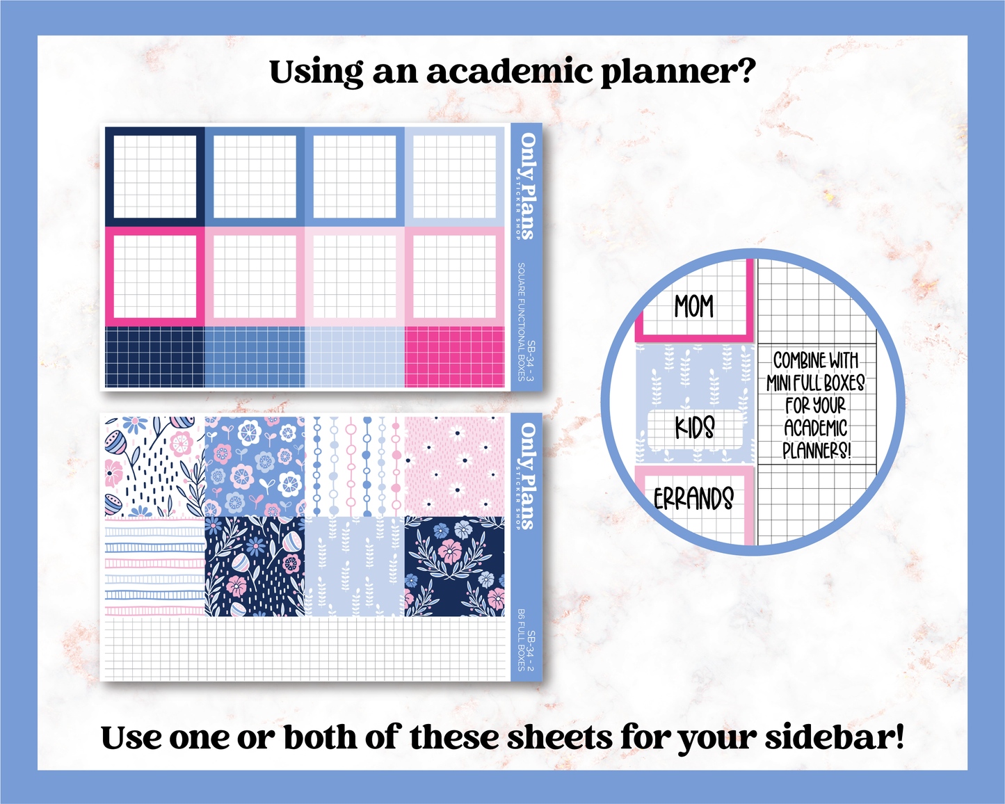 a blue and pink planner with the text using an academic planner?