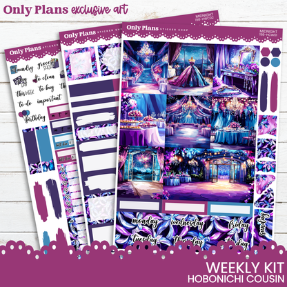 a purple and blue planner sticker kit