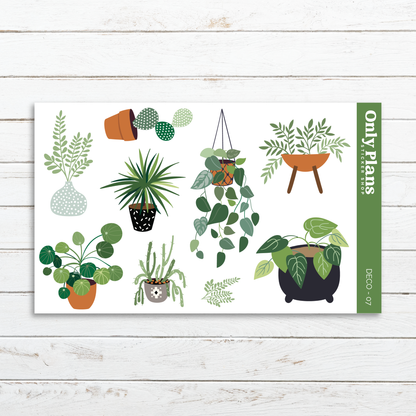 a card with a variety of houseplants on it