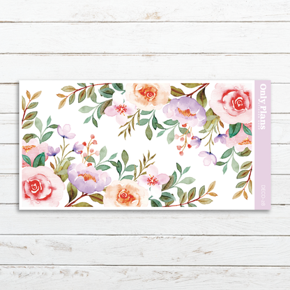 a card with watercolor flowers on a white background