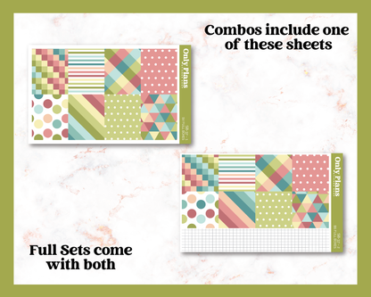 a set of two cards with different patterns on them