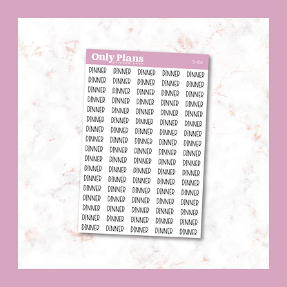 a pink and white sticker with the words only plans on it