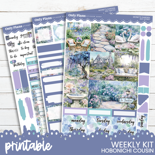 the printable weekly kit includes a photo of a garden