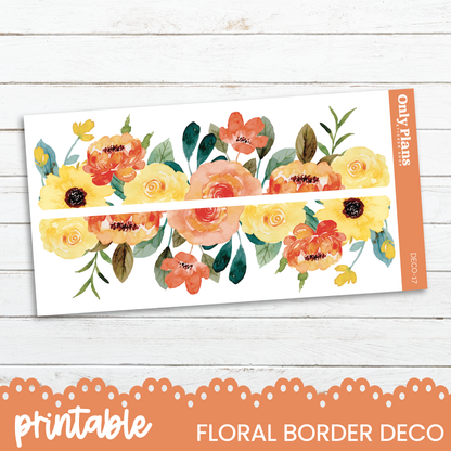 a floral border with orange and yellow flowers