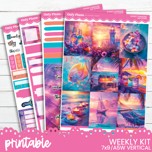 the printable weekly kit includes a variety of items