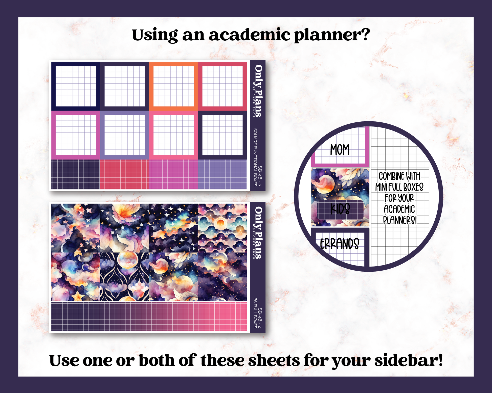 a set of four photos with the text using an academy planner?