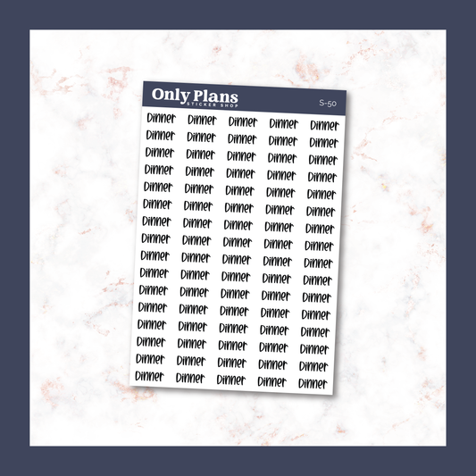 a white sticker with the words only plans on it