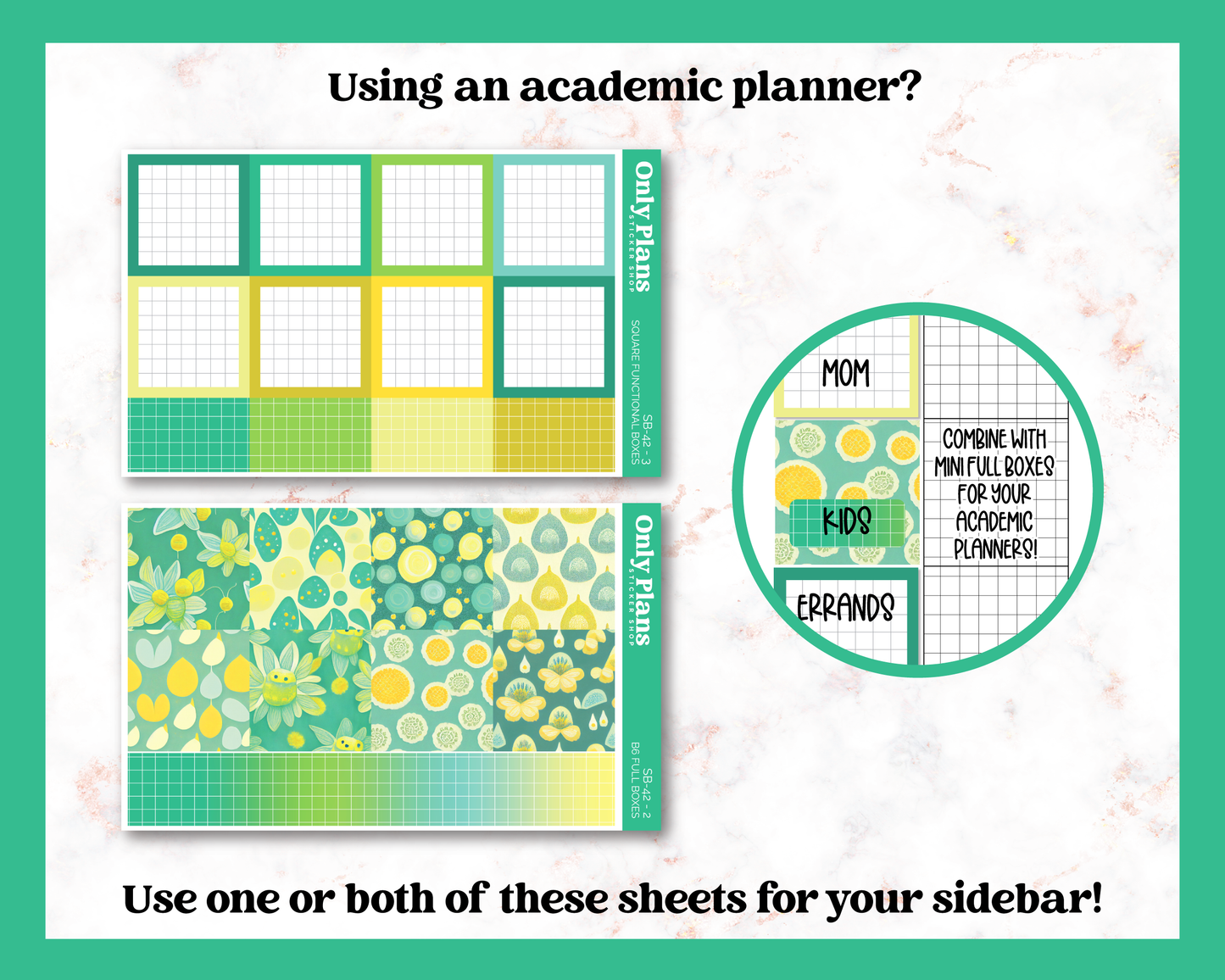 a green and yellow printable planner with the text using an academic planner?