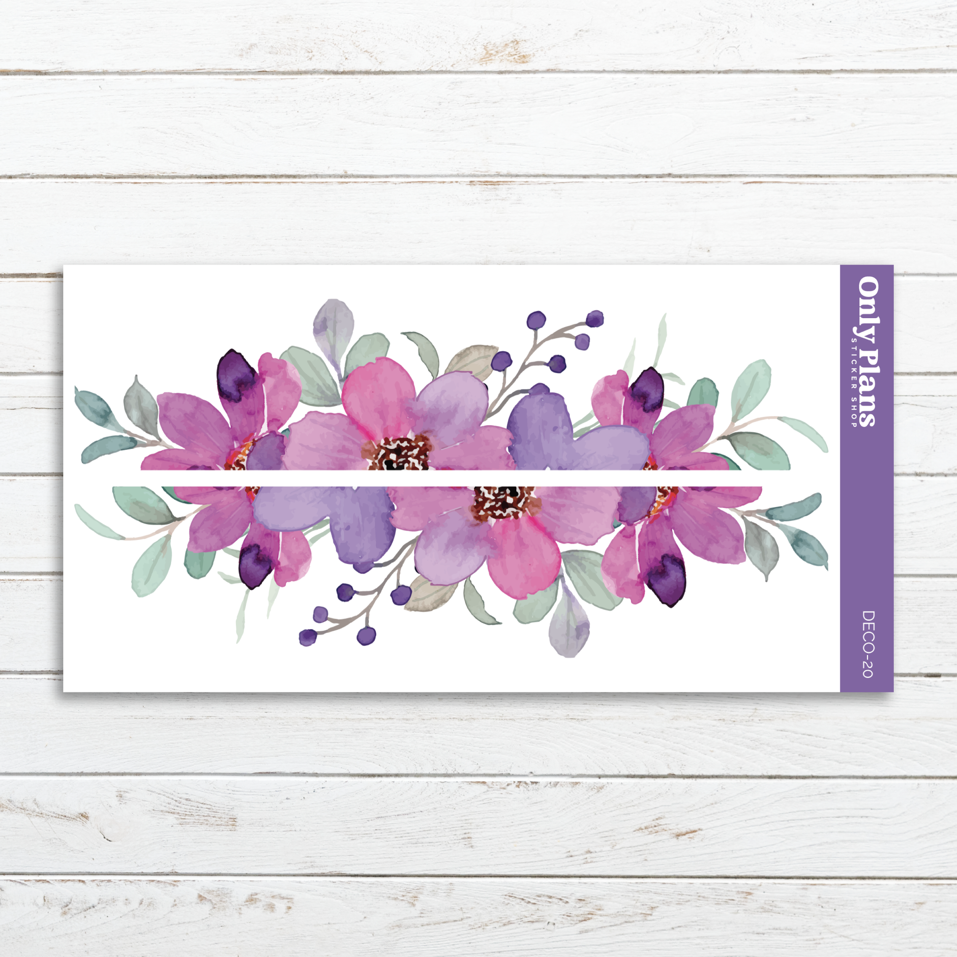 a card with watercolor flowers on it