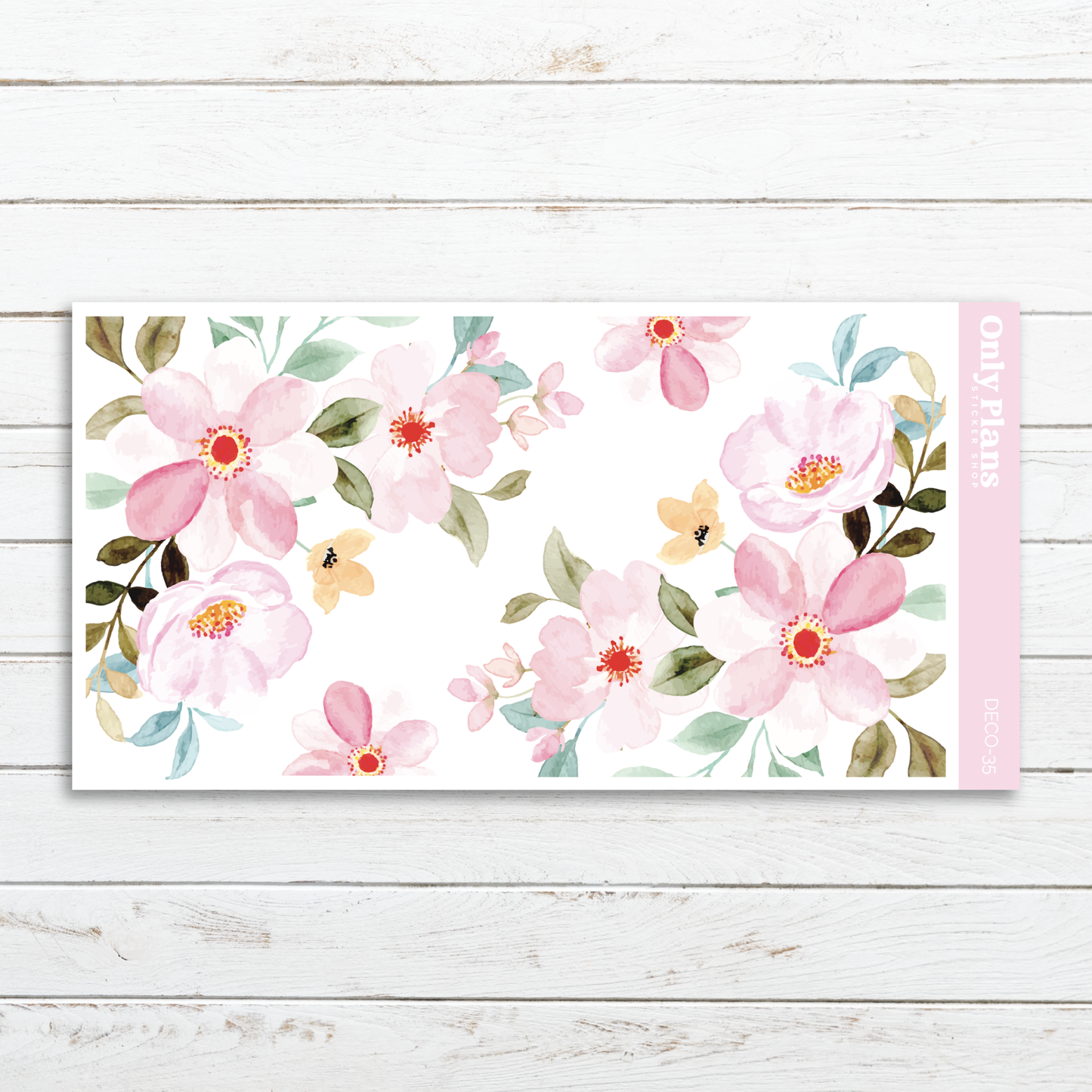 a card with pink flowers on a white background