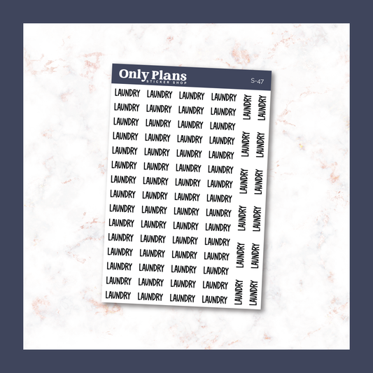 a white sticker with the words only plans on it