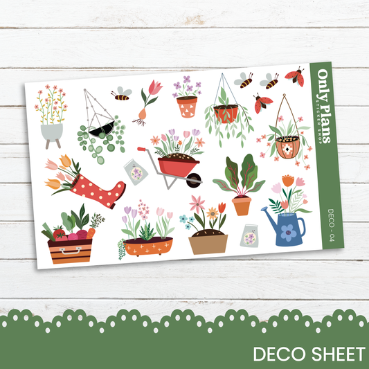 a card with a picture of potted plants on it