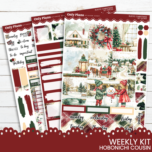 a christmas planner sticker kit with a christmas scene