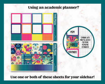 a set of four colorful printable planner pages