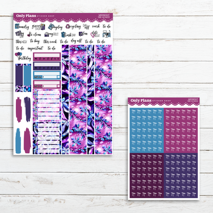 a purple and blue planner sticker and a purple and blue planner sticker